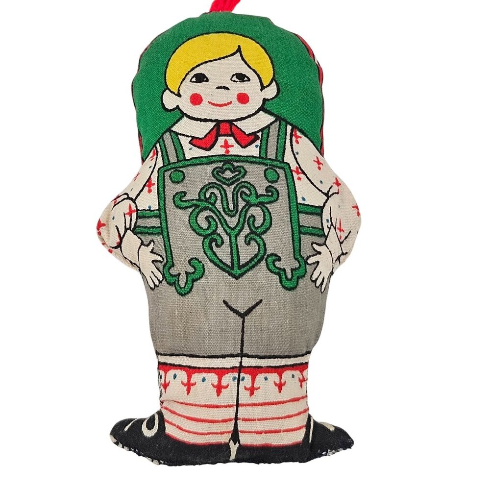 Vintage Fabric Stuffed Ornaments Lot Dolls Animals Horse Retro Handmade Christma - Picture 4 of 10